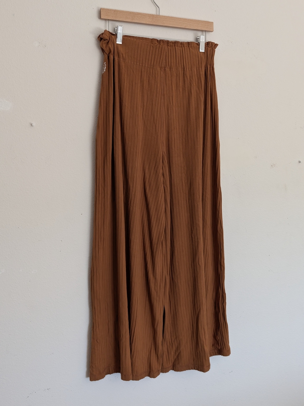 Free People Ribbed Wide-Leg Pants in Rust - Picture 5 of 7